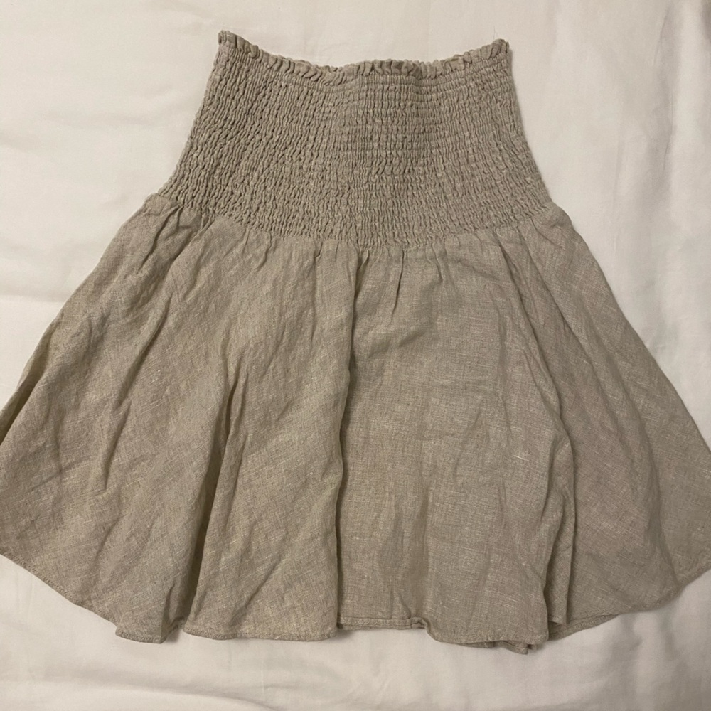 NWT J. Crew smocked waist linen skirt